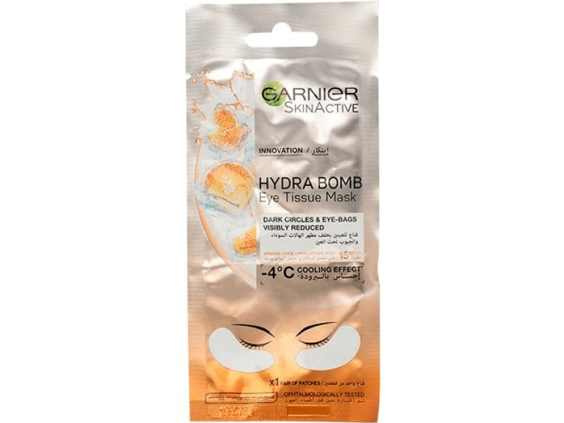 Garnier skin active eye tissue mask for anti-dark circles - orange juice hydrating acid