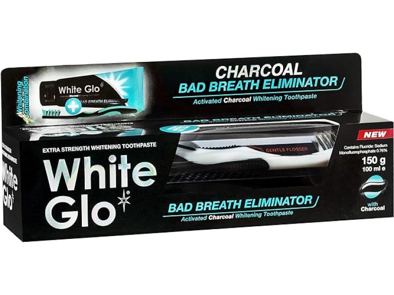 White glo toothpaste bad breath eliminator charocal 150mg