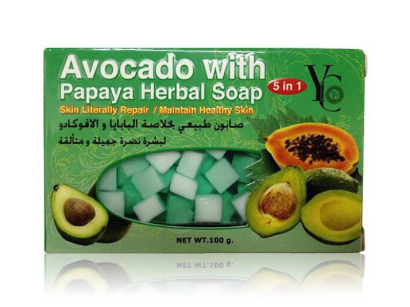 Yc avocado with papaya herbal 5 in 1 soap 100 mg