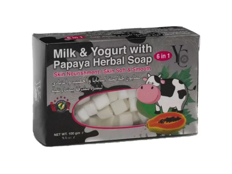 Yc herbal soap milk & yogurt with papaya 100mg