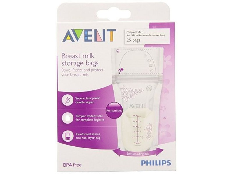 Philips avent breast milk storage bags 180ml x25