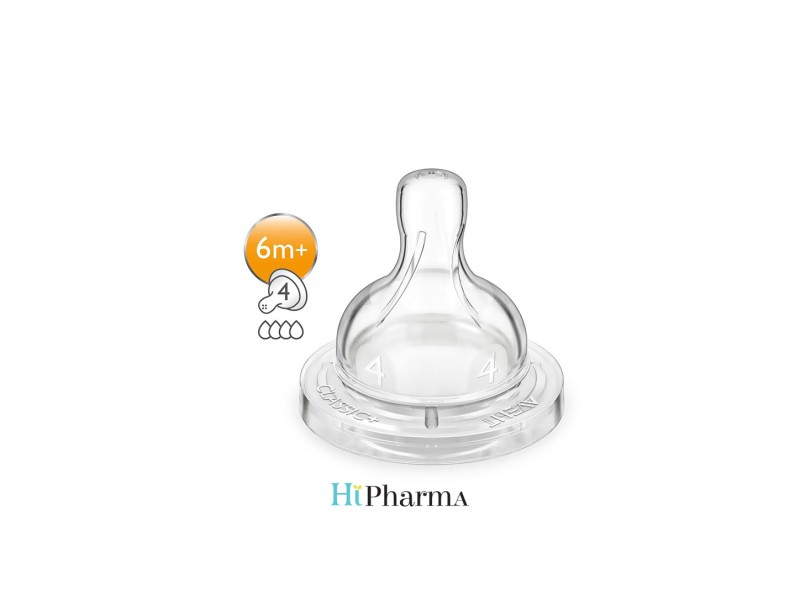Philips avent classic classic plus teats 4 hole x2 (scf634-27)