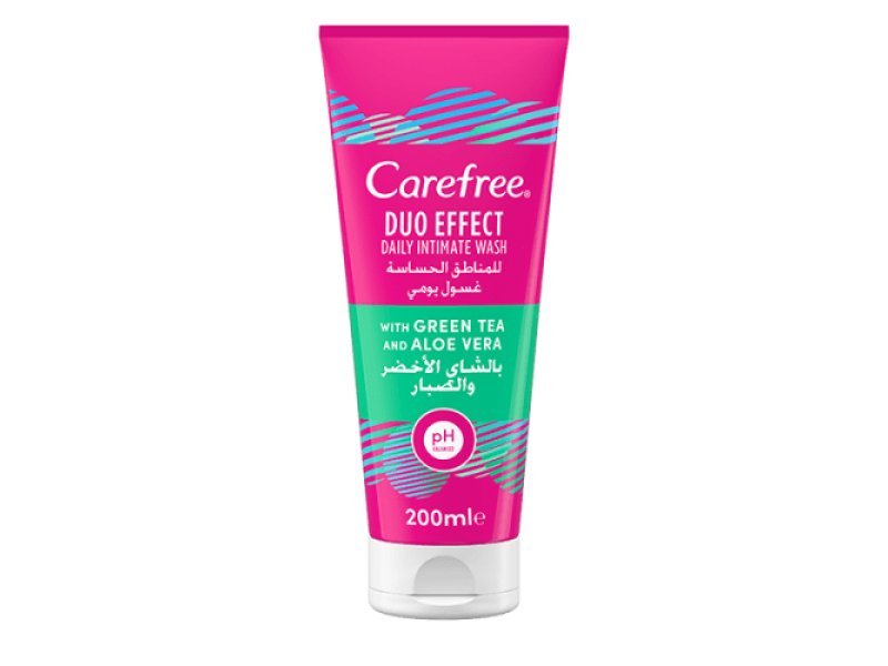 Carefree duo effect intimate daily wash - green tea and aloe vera - 200ml