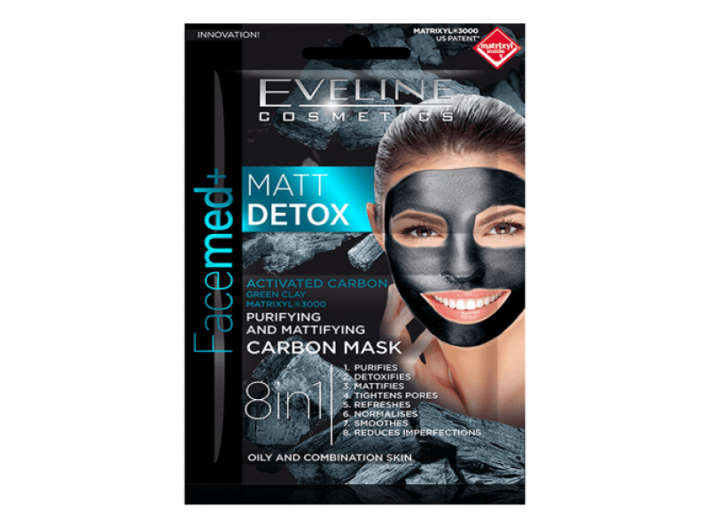 Eveline matt detox cleansing mattifying carbon mask