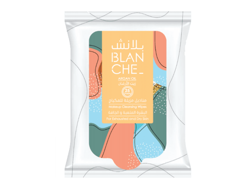 Blanche makeup cleansing wipes with argan oil