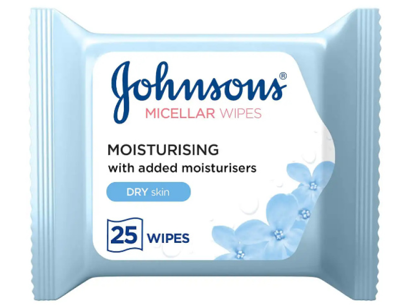 JOHNSONS MICELLAR WIPES MOISTURIZING 25 PACK DRY SKIN (NEW)