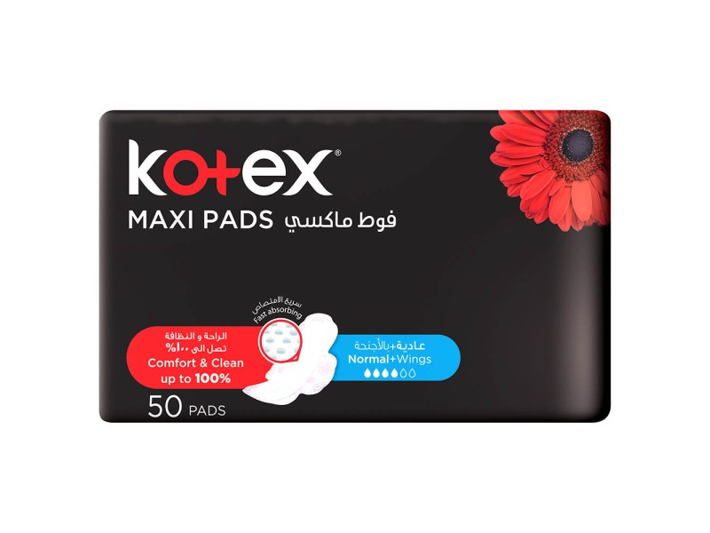 Kotex maxi normal 50pads wings