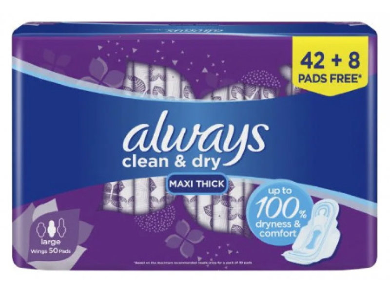 Always c/d moove large wing 50 pads