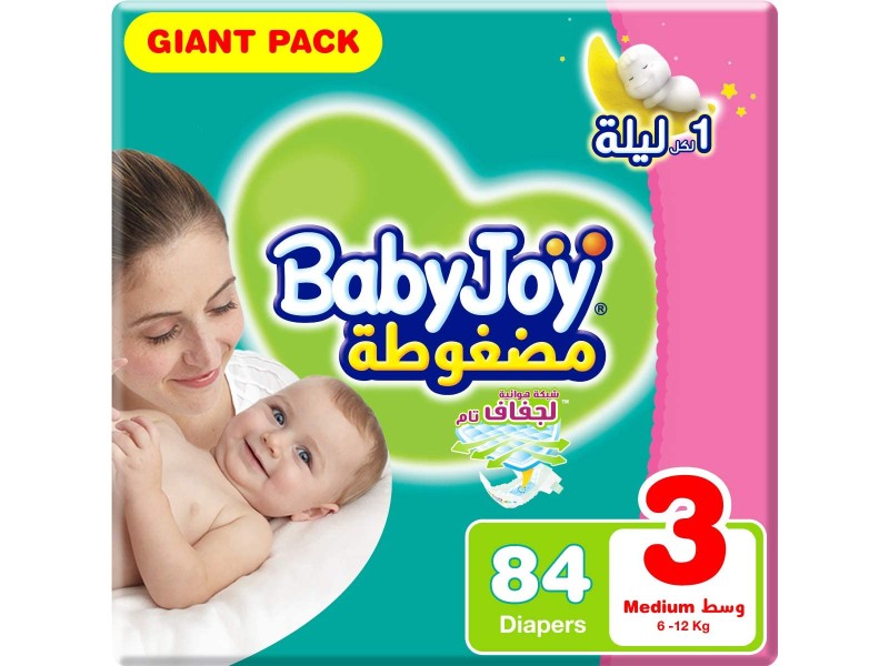 BABYJOY DIAPERS NO3 MEDIUM GIANT 84 PADS