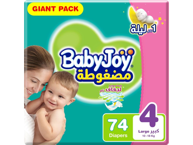 Babyjoy diapers no4 large giant 74 pads