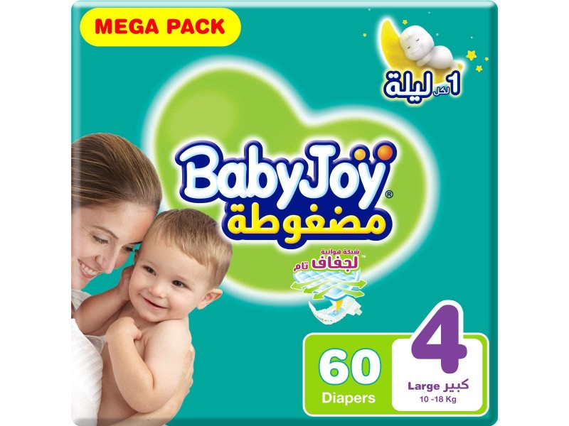 BABYJOY DIAPERS NO4 LARGE MEGA 60 PADS