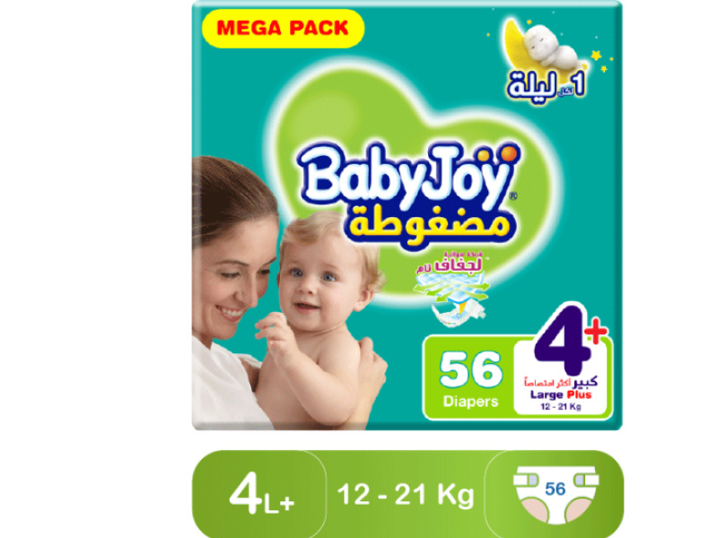 Babyjoy diapers no4+ mega 56 pads