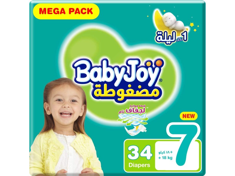 BABYJOY DIAPERS NO7 MEGA XXXL 34 PADS