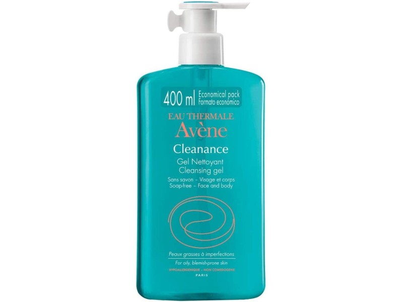 Avene cleanance cleansing gel soap free face & body 400ml