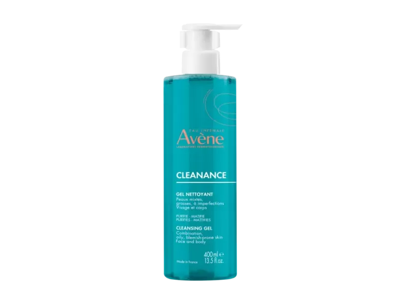 Avene cleanance cleansing gel soap free face & body 400ml