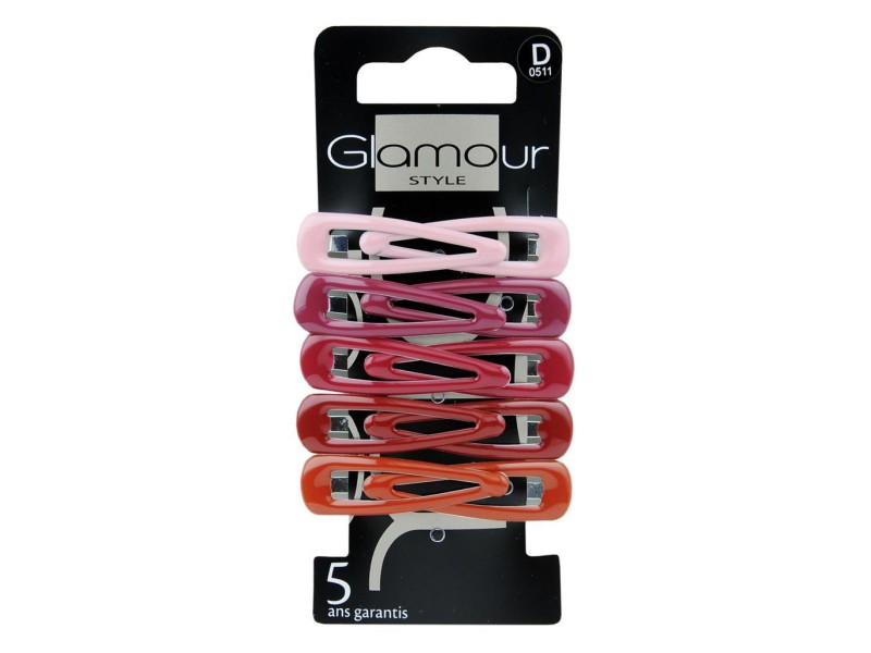 Glamour hair snap clips mis brown 10 00310 a