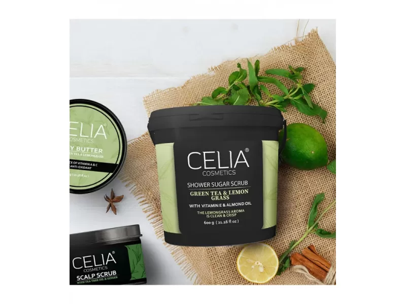 Celia body sugar scrub lemongrass & green tea 600g
