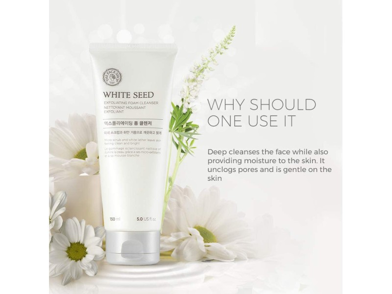 The face shop white seed exfoliating cleansing foam 150ml