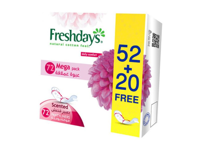 Freshdays women napkins pantyliners scented 72 pads