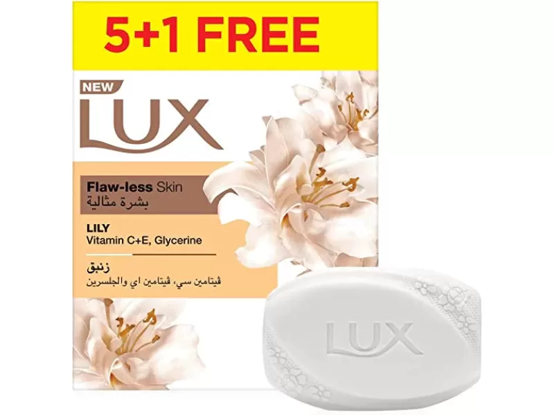 Lux soap bar lily flaw less 75gm (5+1)