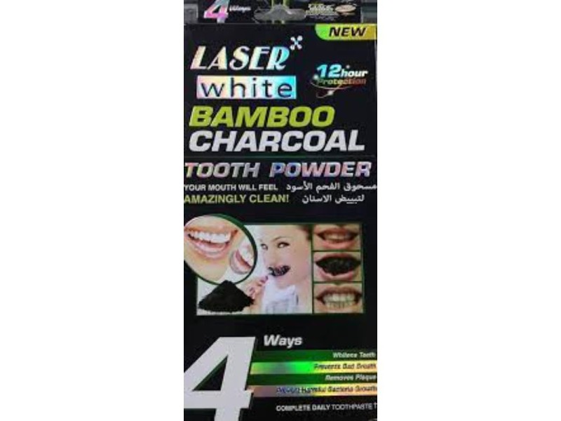 LASER WHITE BAMBOO CHARCOAL TOOTH POWDER 4WAYS