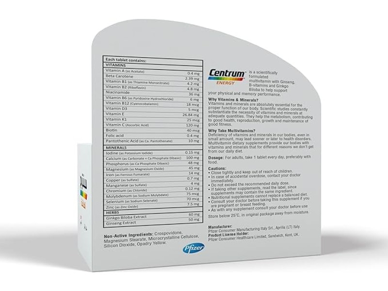 CENTRUM ENERGY WITH GINSENG&GINKGO 30TABLETS