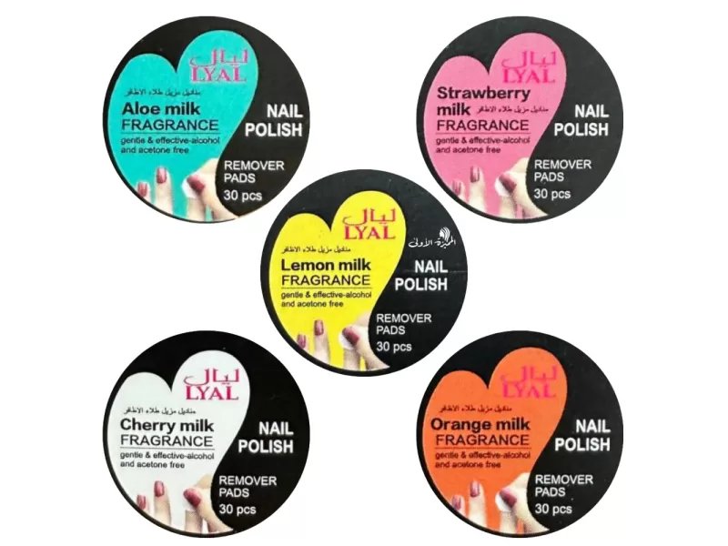 LYAL NAIL POLISH STRAWBERRY REMOVER PADS 30PCS
