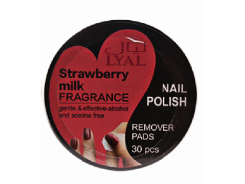 LYAL NAIL POLISH STRAWBERRY REMOVER PADS 30PCS