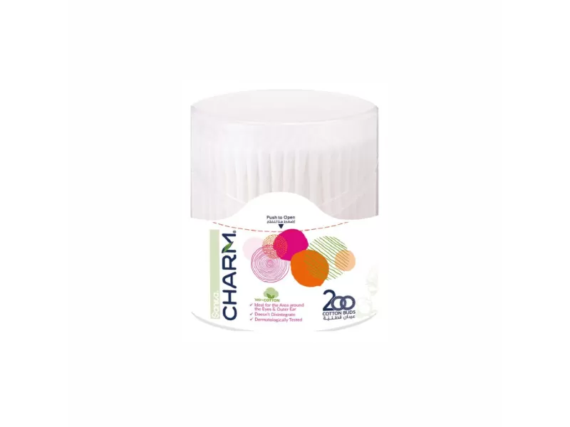 SANITA CHARM COTTON BUDS ROUND BOX 200S