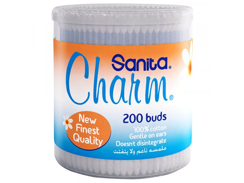 SANITA CHARM COTTON BUDS ROUND BOX 200S