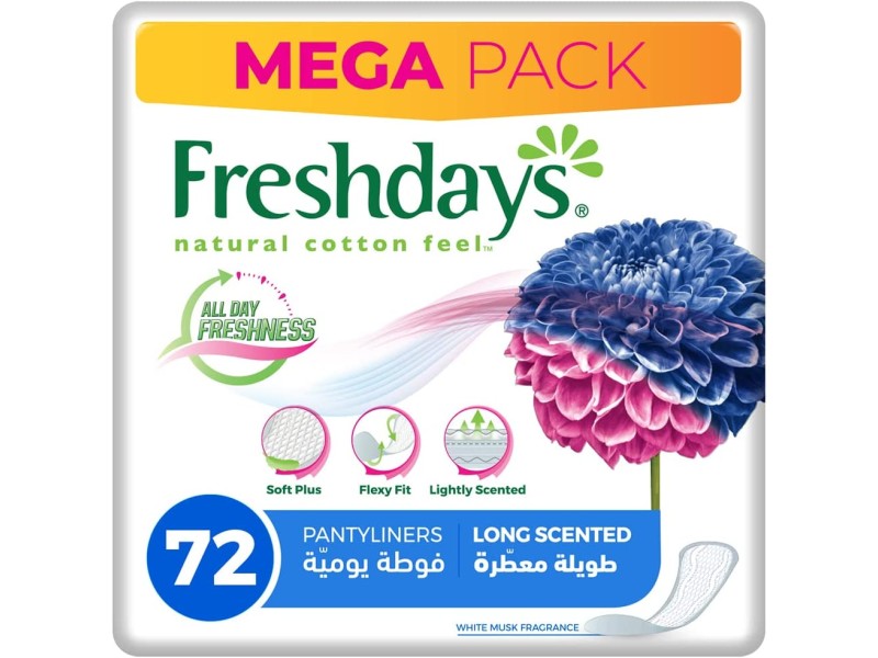 FRESHDAYS PANTYLINERS LONG PARFUME 72 PADS
