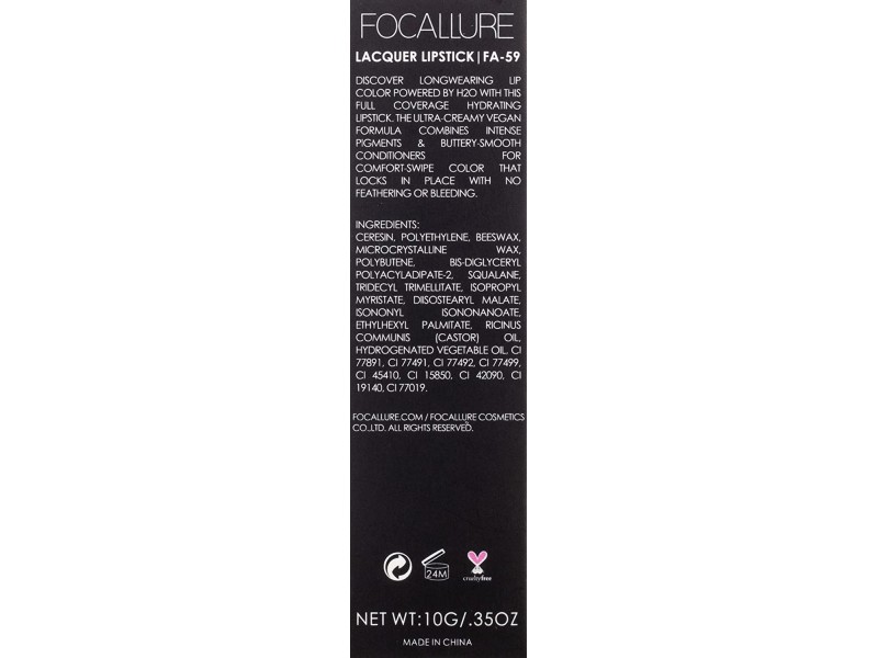 FOCALLURE LACQUER LIPSTICK 12 ALIZARIN CRIMSON