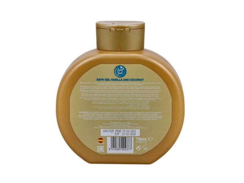 FRESH FEEL BATH GEL VANILLA COCONUT 750ML