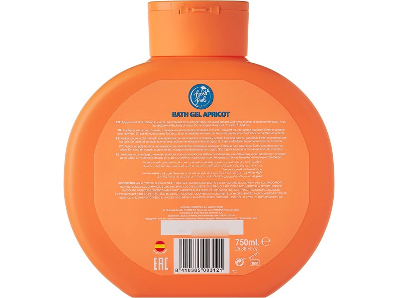 FRESH FEEL BATH GEL APRICOT 750ML
