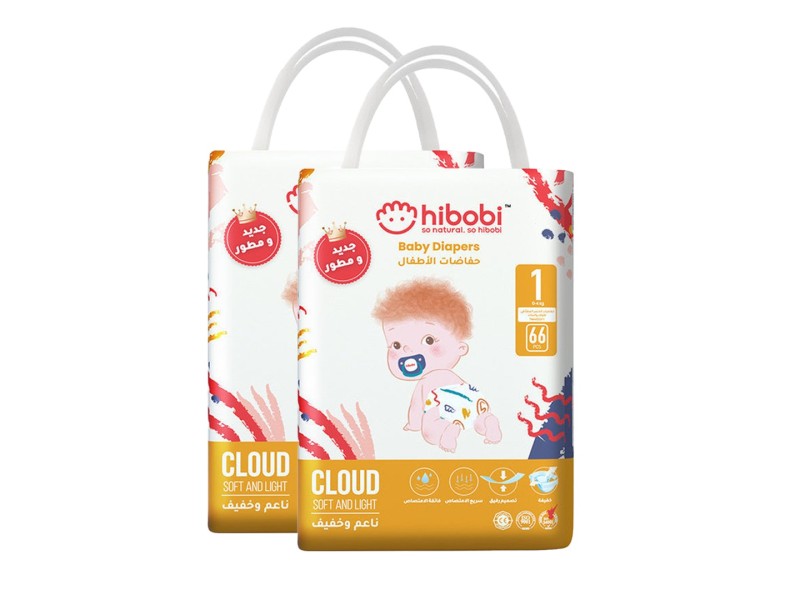 HIBOBI DIAPERS NO1 2X66 NB
