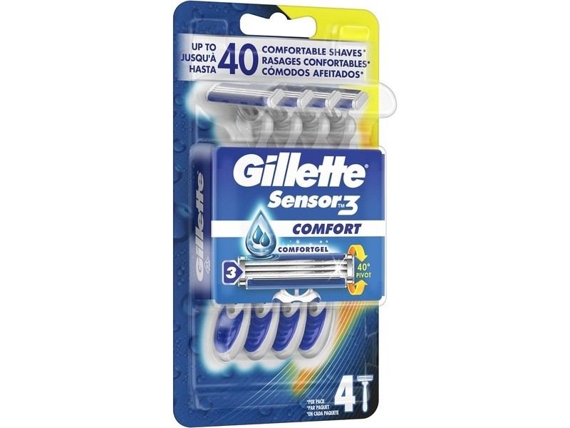 GILLETTE SENSOR3 COMFORT 4 DISPOSABLE RAZOR MEN^