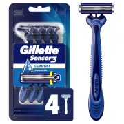 GILLETTE SENSOR3 COMFORT 4 DISPOSABLE RAZOR MEN^