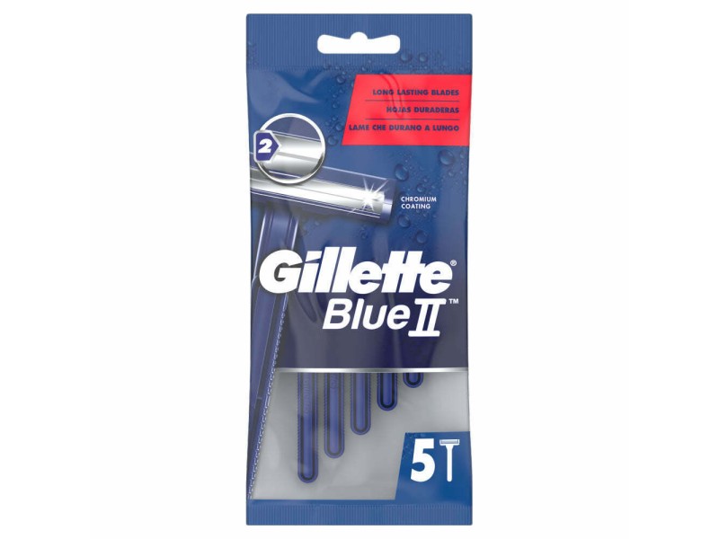 Gillette blue ii chromium 5pcs Gillette blue ii chromium 5pcs