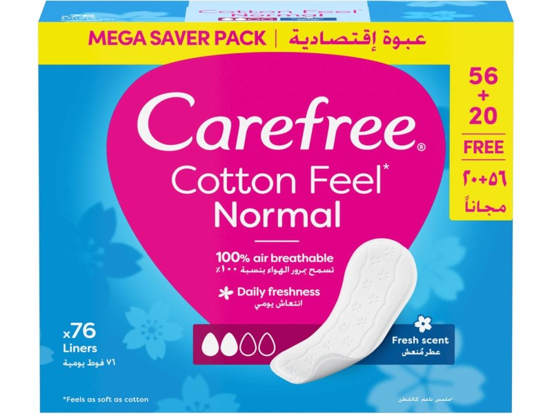 Carefree-pant 76pack normal with cotton extract fresh scant