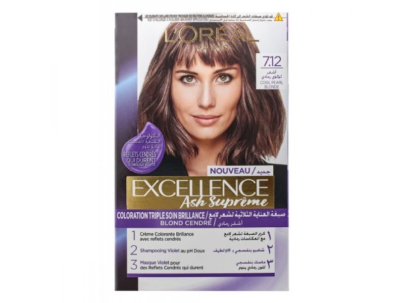 Loreal hair color excellence lightening triple care 7.12 cool pearl blonde