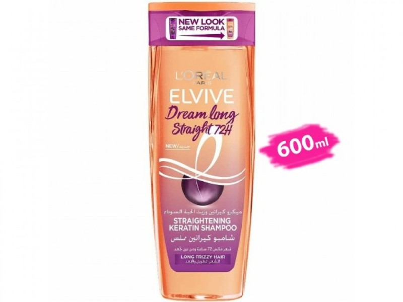 Loreal hair shampoo elvive 600 ml dream long straight keratin