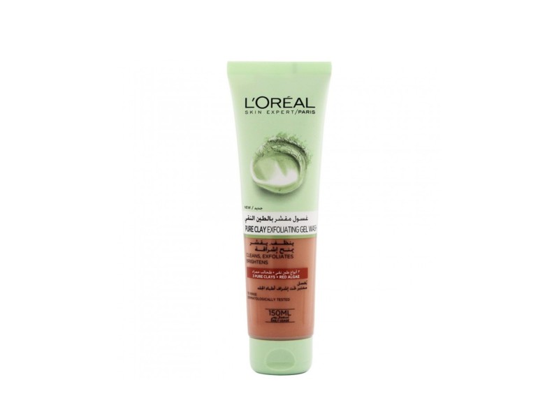 Loreal pure clay exfolaiting gel wash 150 ml re algae