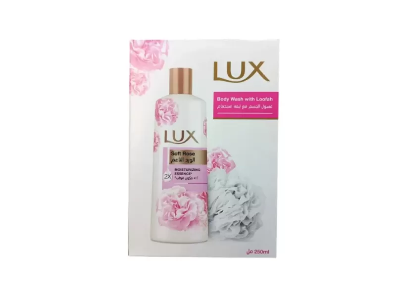 Lux shower gel +puff 250 ml soft rose new