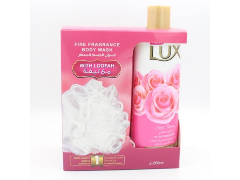 Lux shower gel +puff 250 ml soft rose new