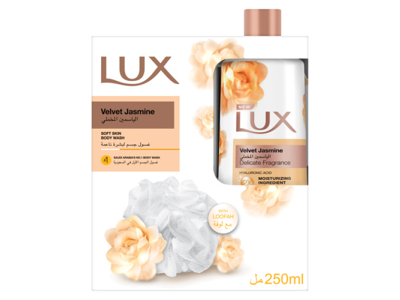 Lux shower gel +puff 250 ml velvet jasmine