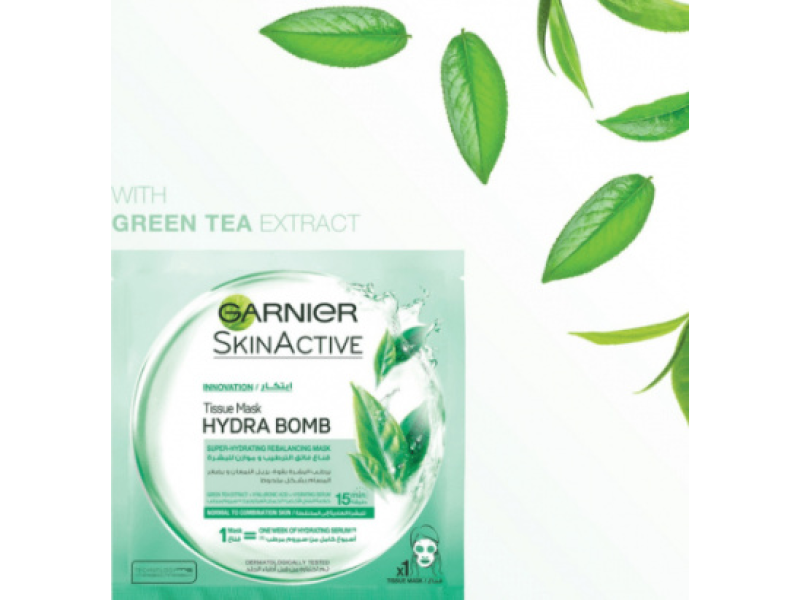 Garnier hydra bomb face mask with green tea extract and hyaluronic acid Garnier hydra bomb face mask with green tea extract and hyaluronic acid