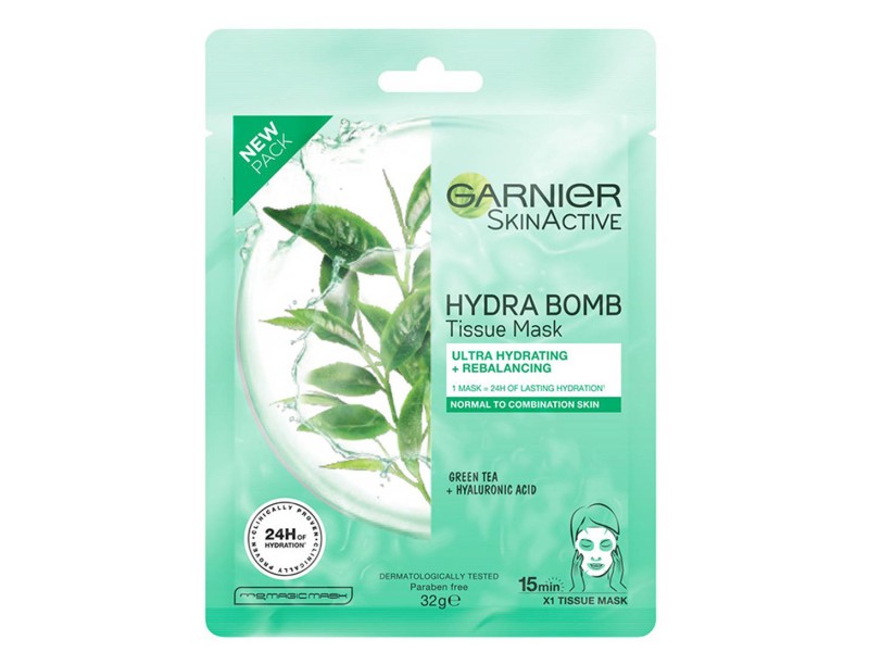 Garnier hydra bomb face mask with green tea extract and hyaluronic acid Garnier hydra bomb face mask with green tea extract and hyaluronic acid