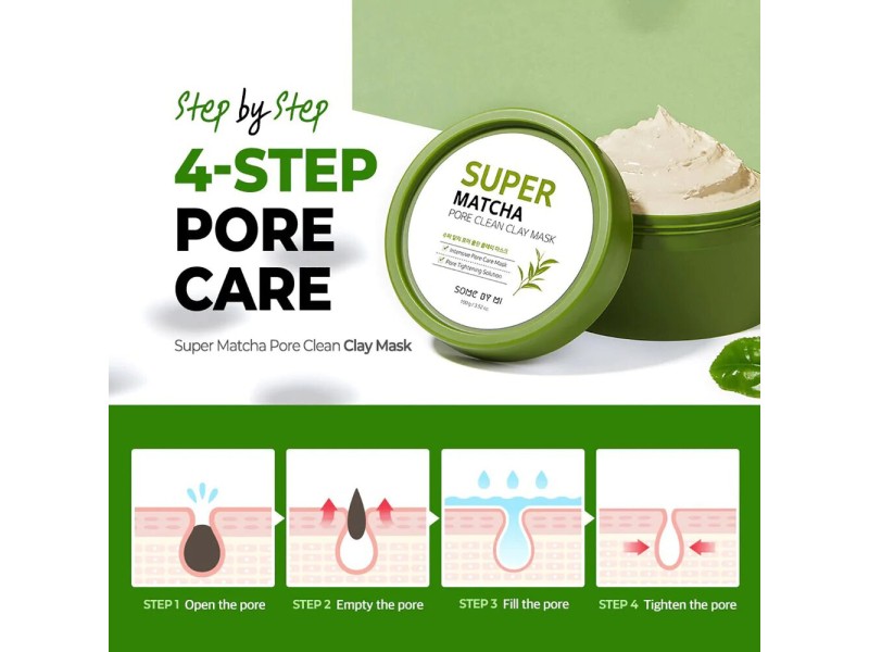 Some by mi super matcha pore clean clay face mask 100 gm