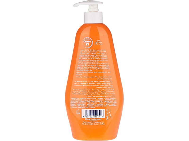 Creme 21 body lotion  dry skin 600 ml