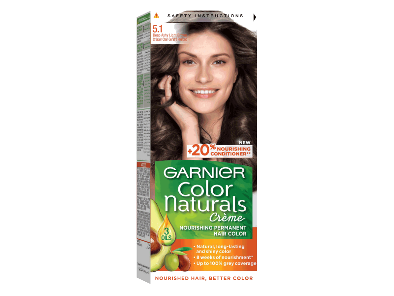 Garnier hair color nature 5.1 light brown gray
